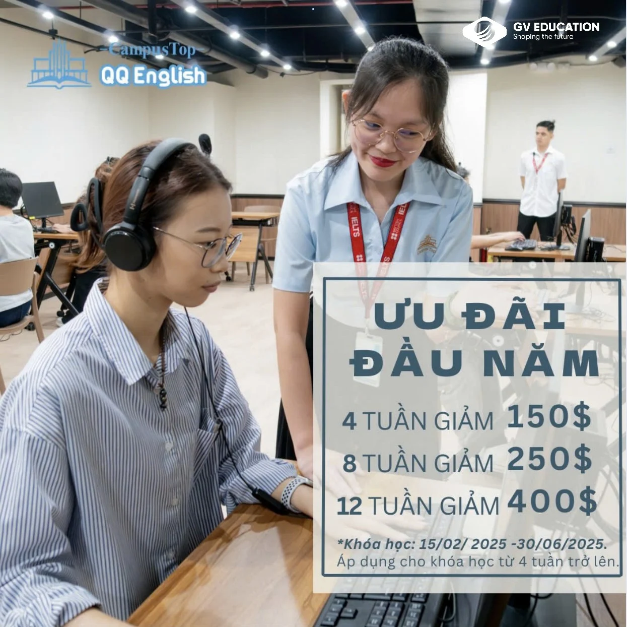 Ưu đãi học bổng cực sốc đầu năm 2025 từ QQ ENGLISH, CEBU, PHILIPPINES  